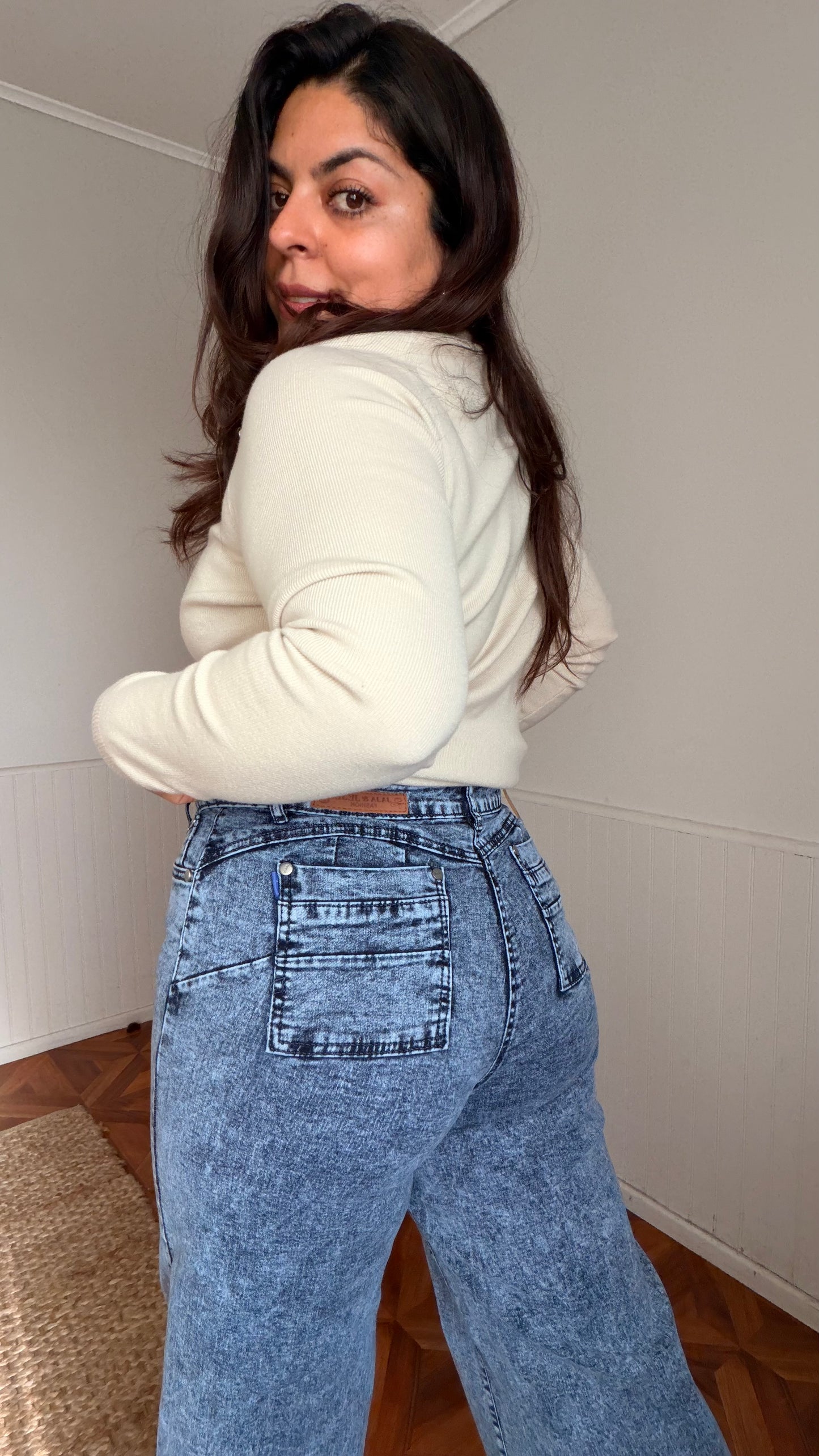 Jeans Jaspeado Palazzo