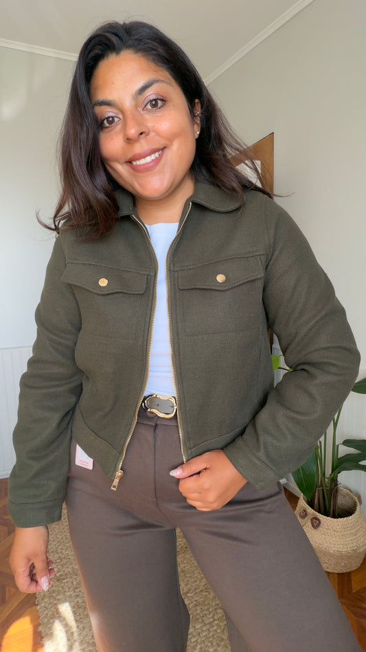 Chaqueta de paño con solapa