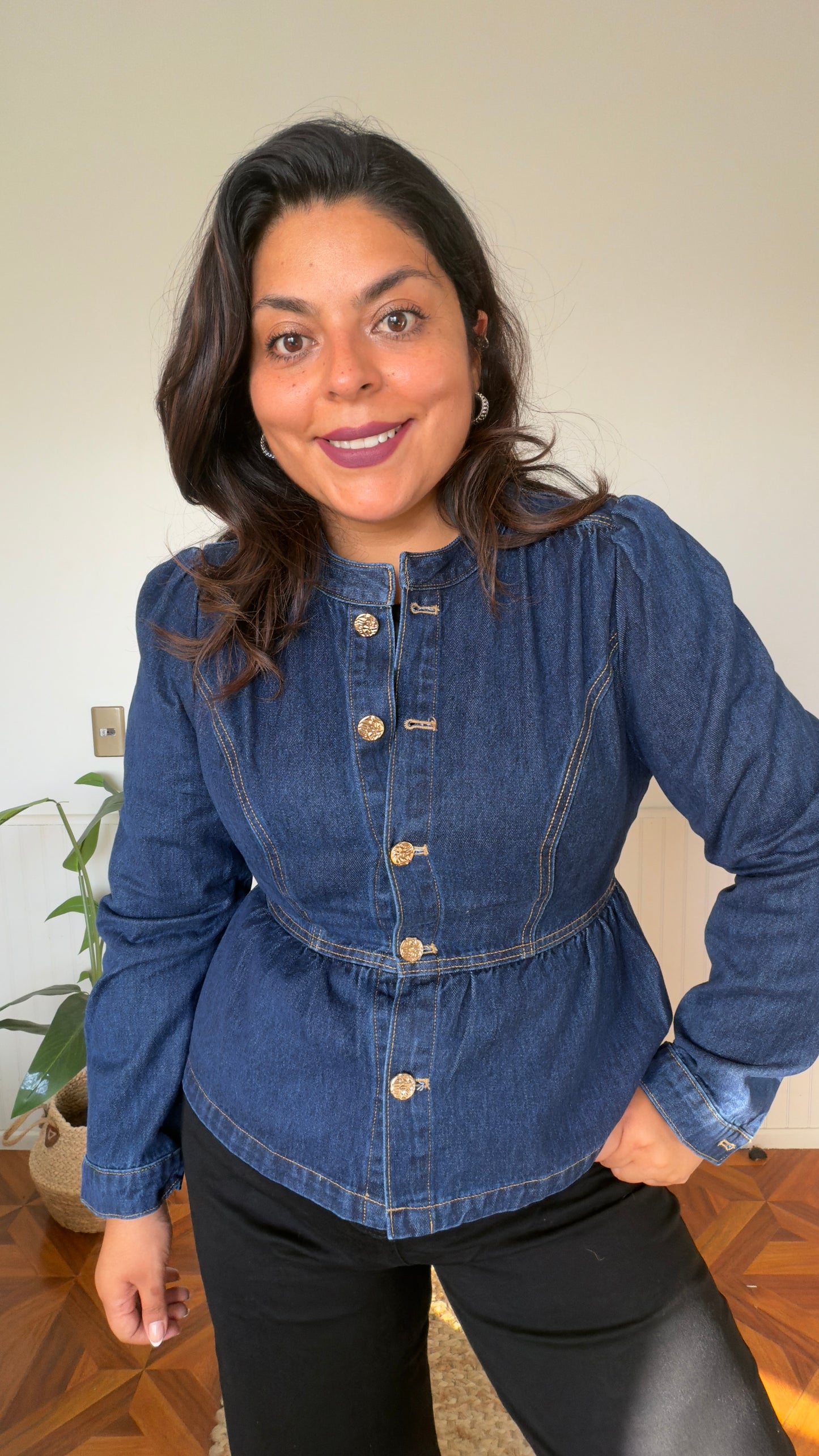 Chaqueta de jeans peplum
