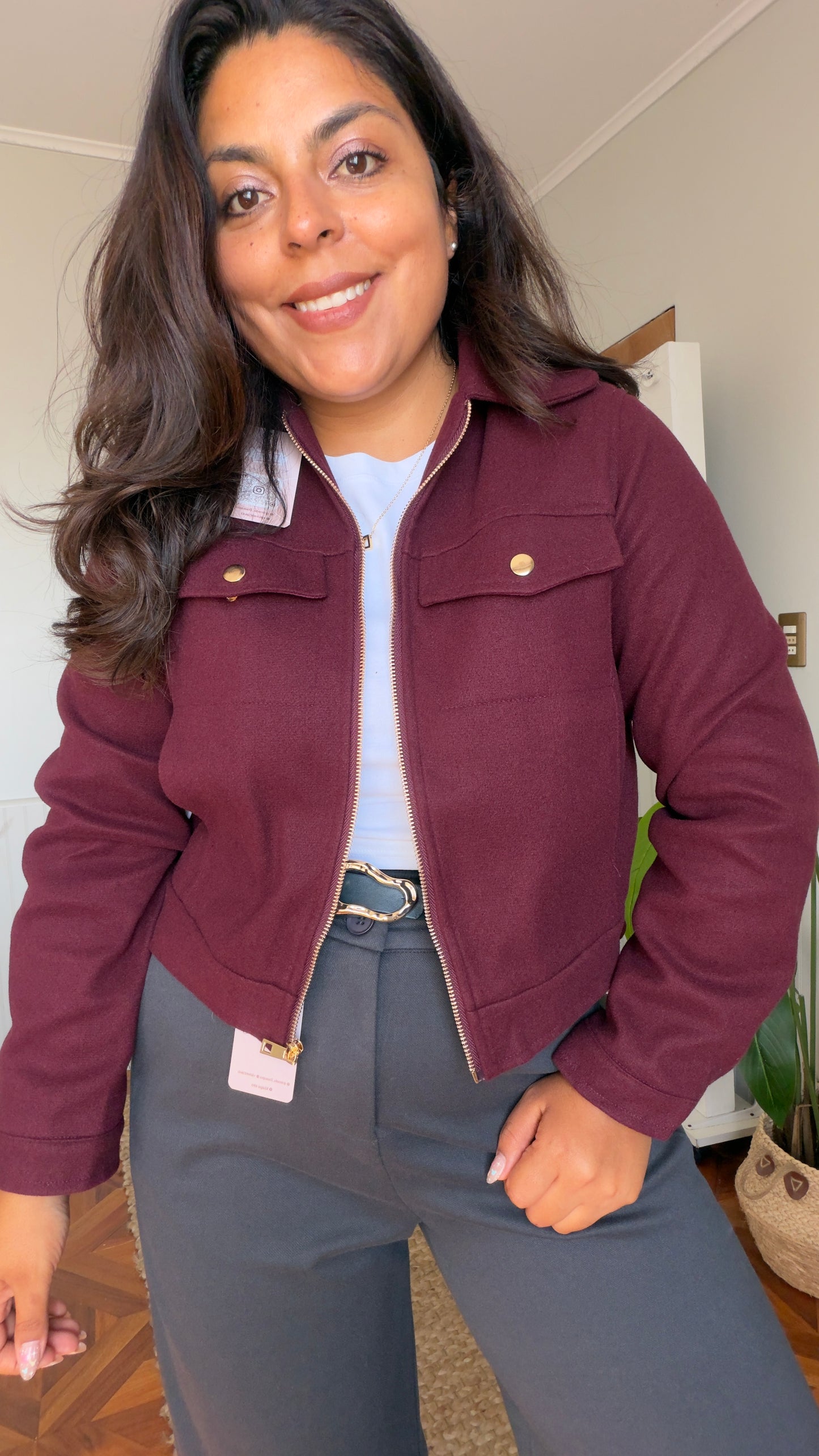 Chaqueta de paño con solapa