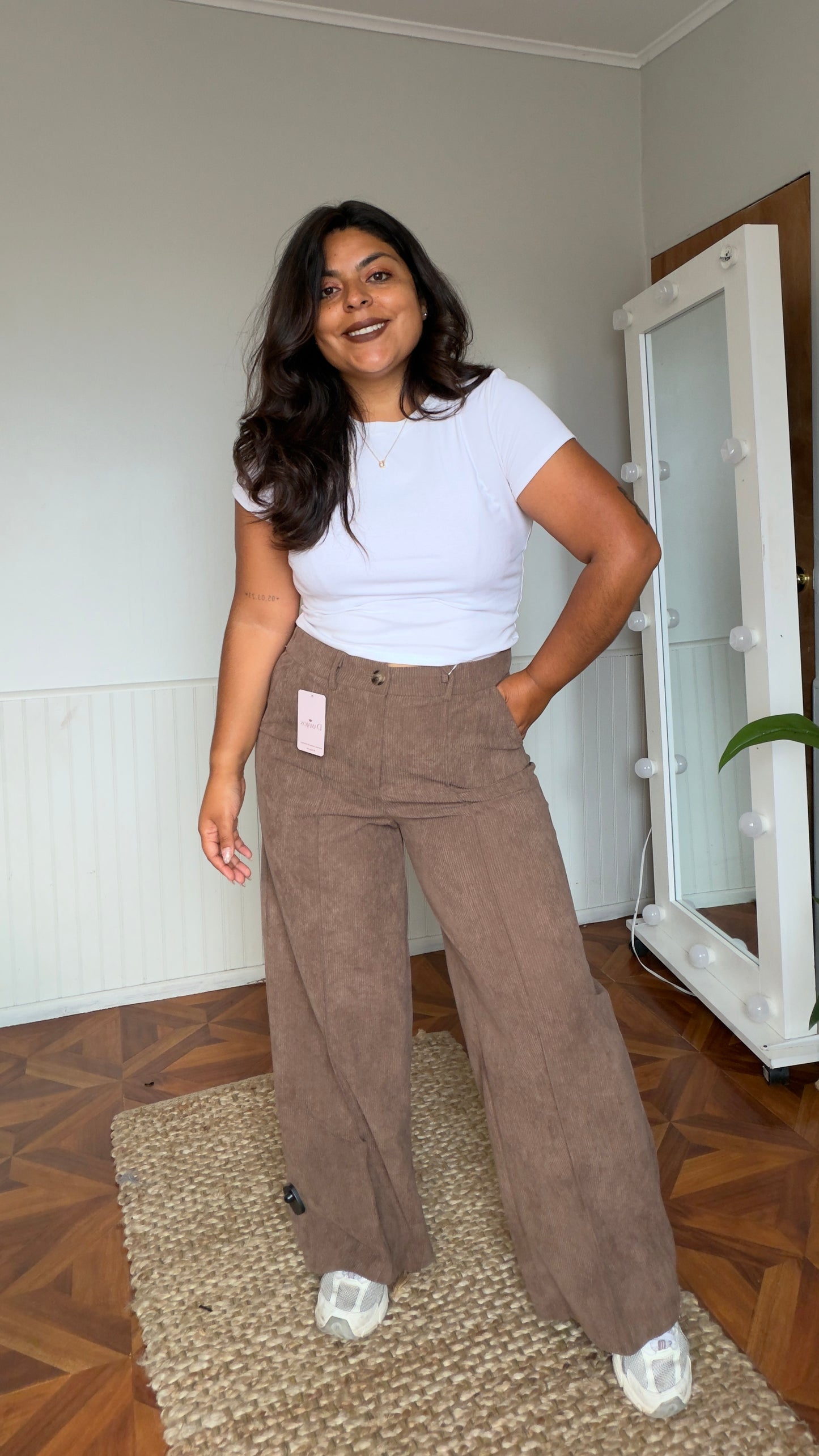 Pantalon cotele lineas