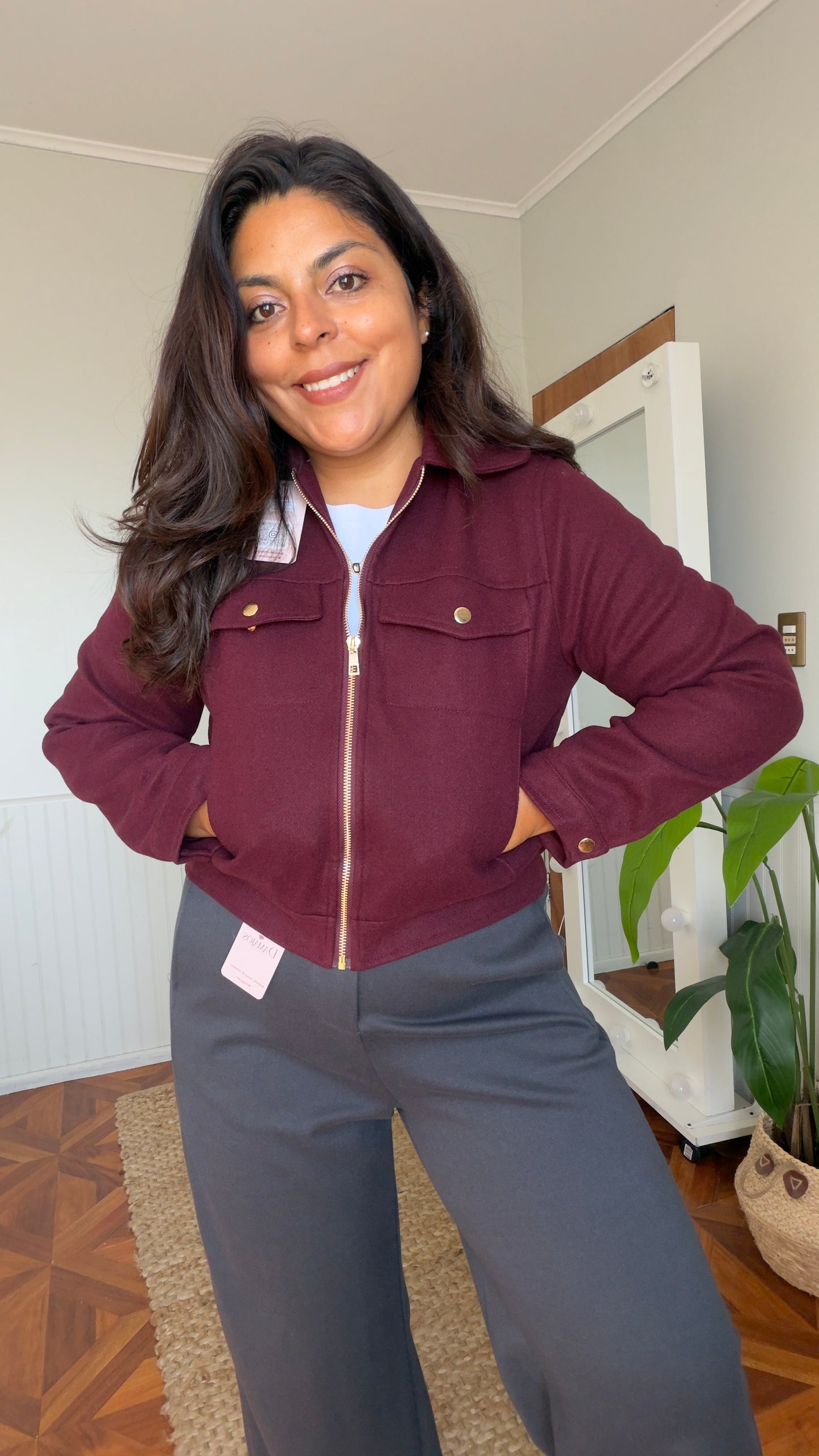Chaqueta de paño con solapa