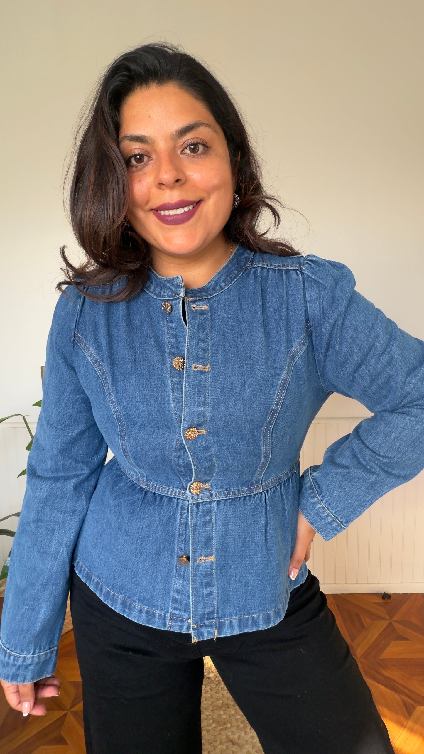 Chaqueta de jeans peplum