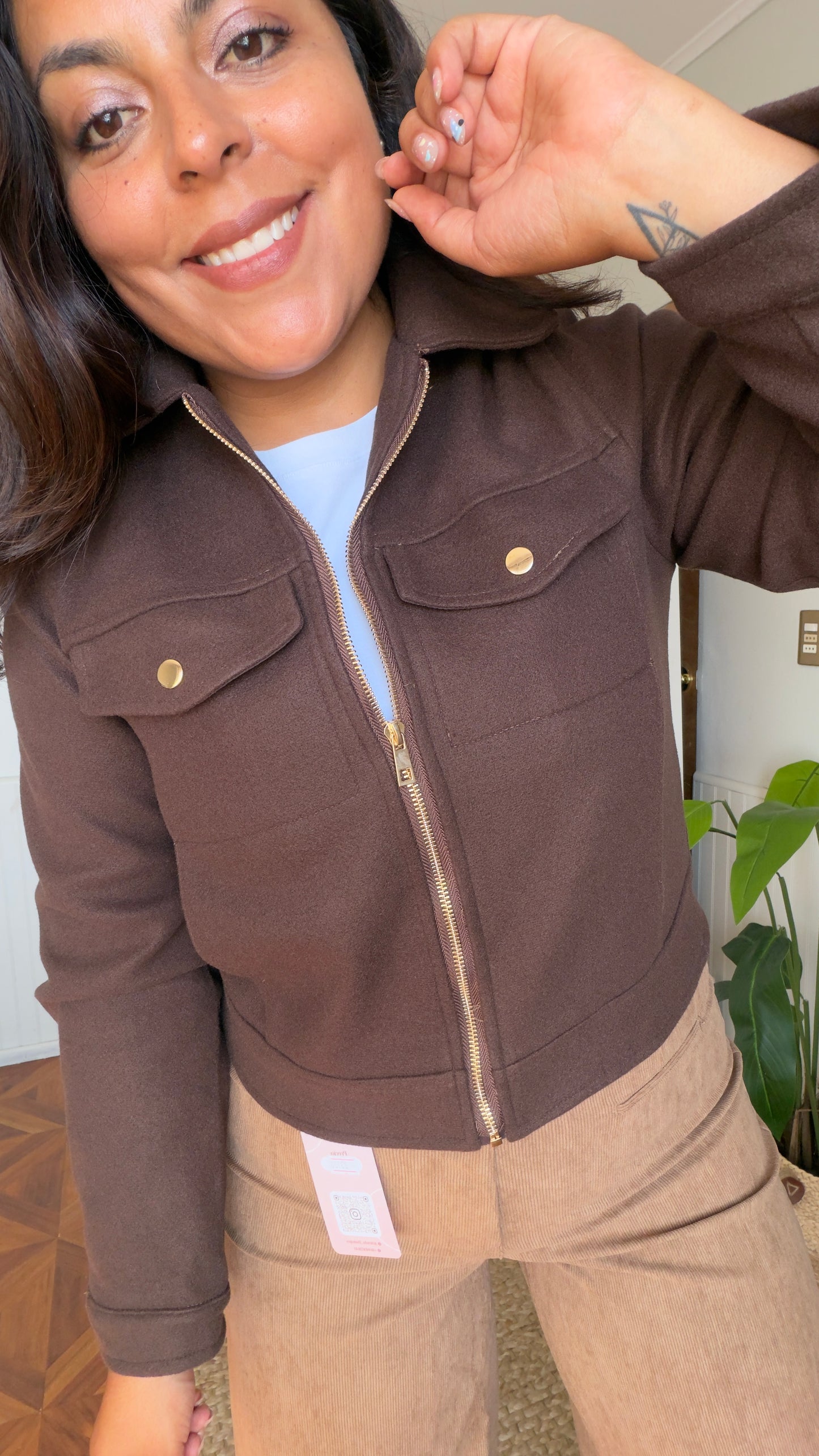 Chaqueta de paño con solapa