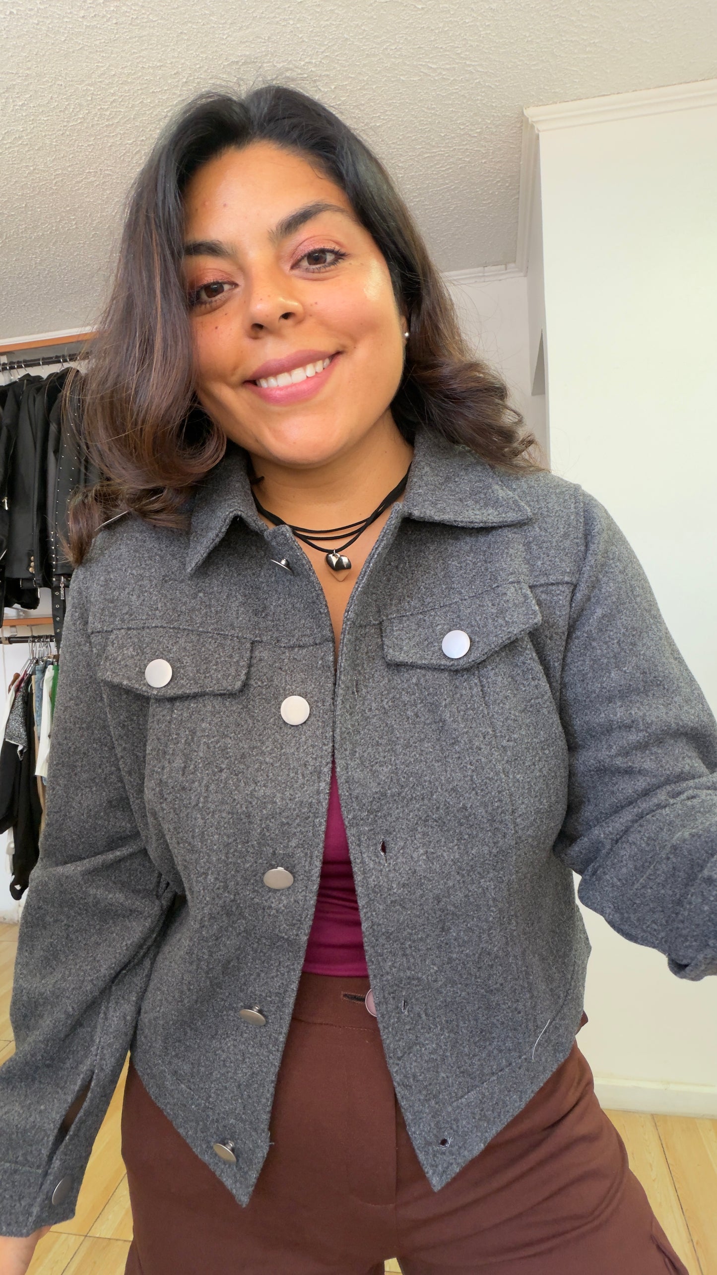 Chaqueta de paño boton