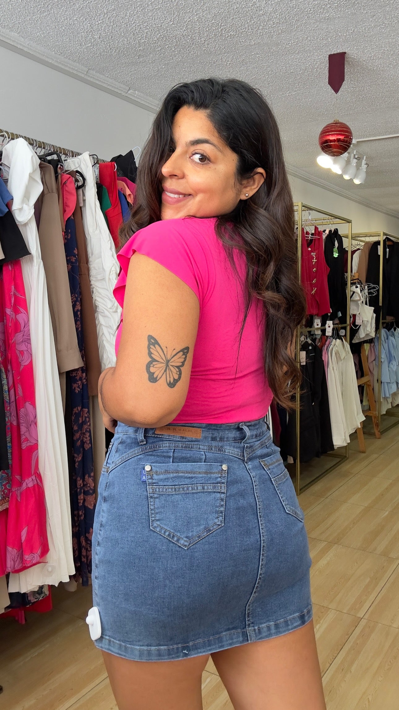 Falda short brillo