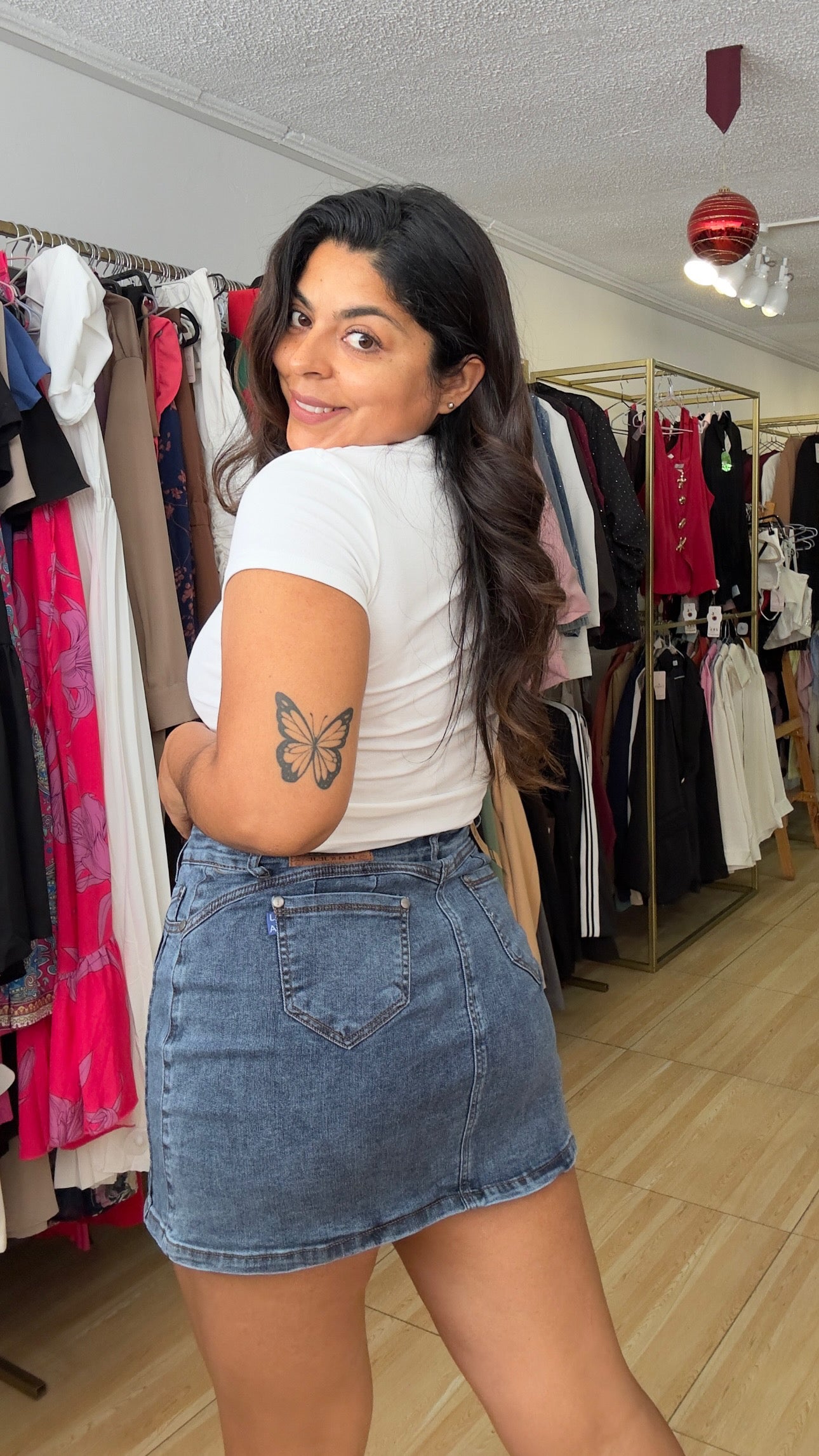 Falda short líneas
