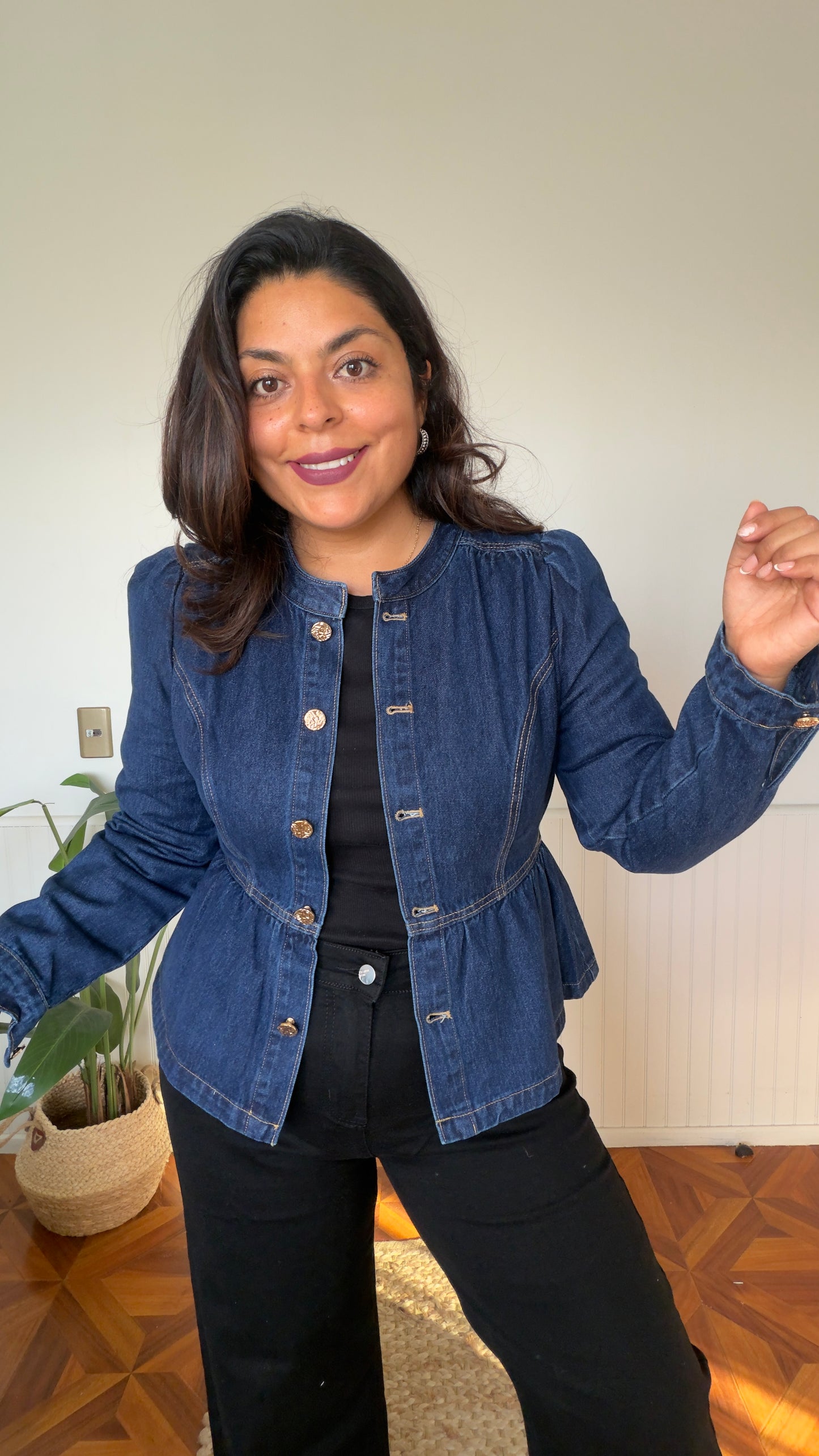 Chaqueta de jeans peplum