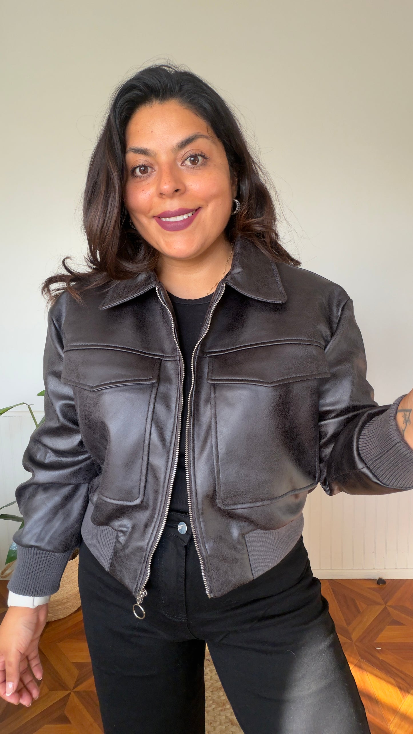 Bomber eco cuero