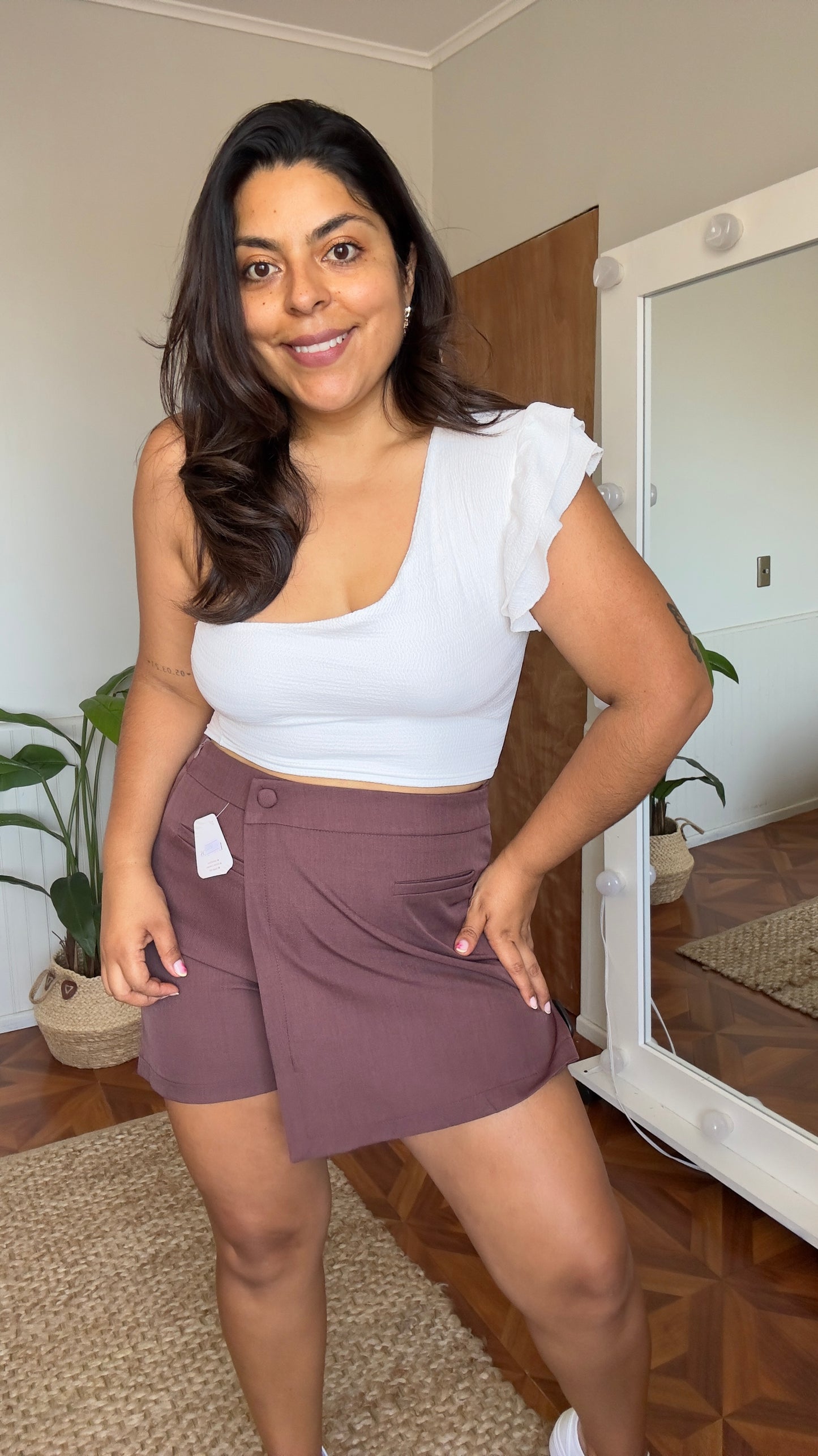 Falda short botones
