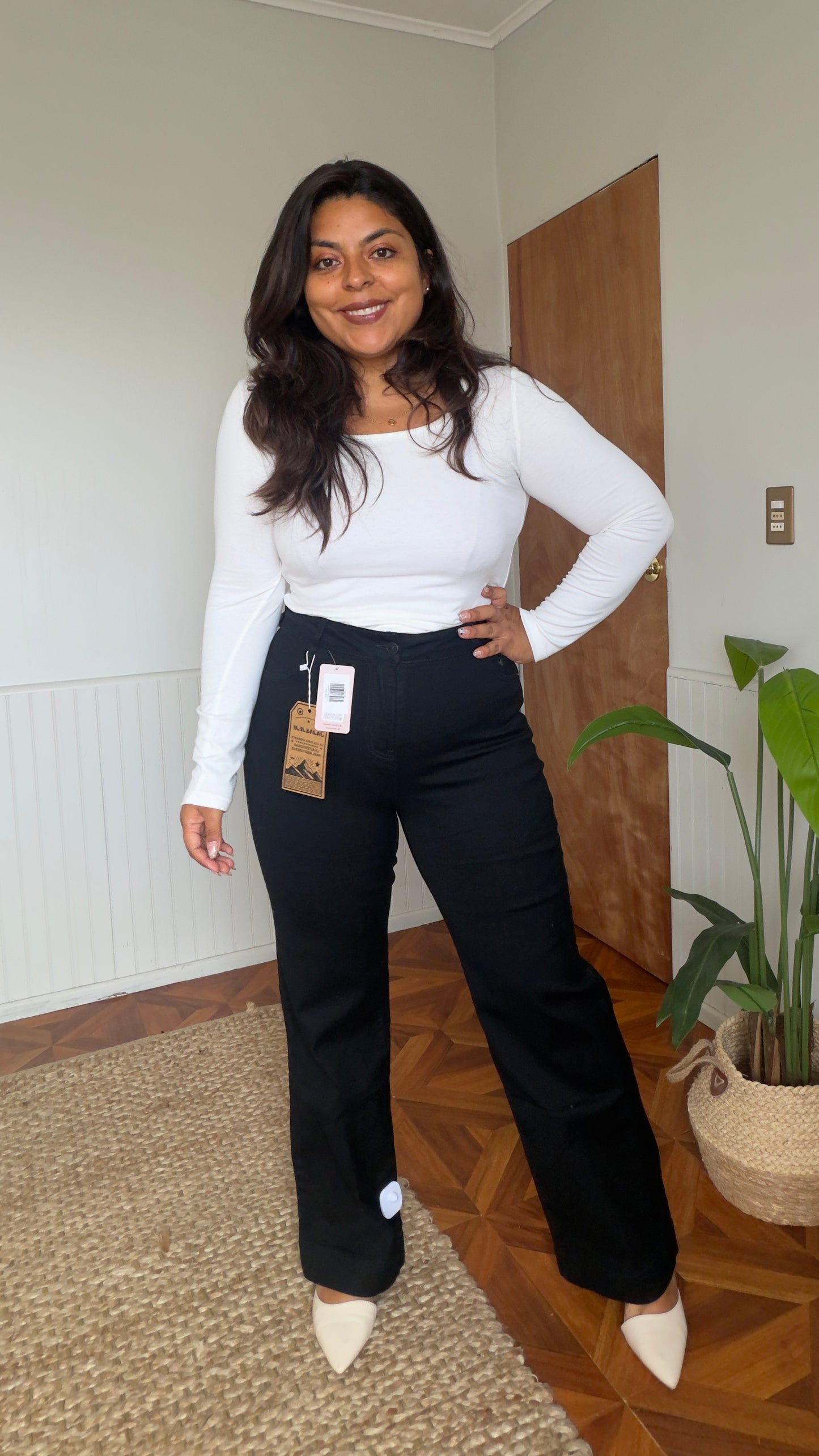 Pantalon negro recto
