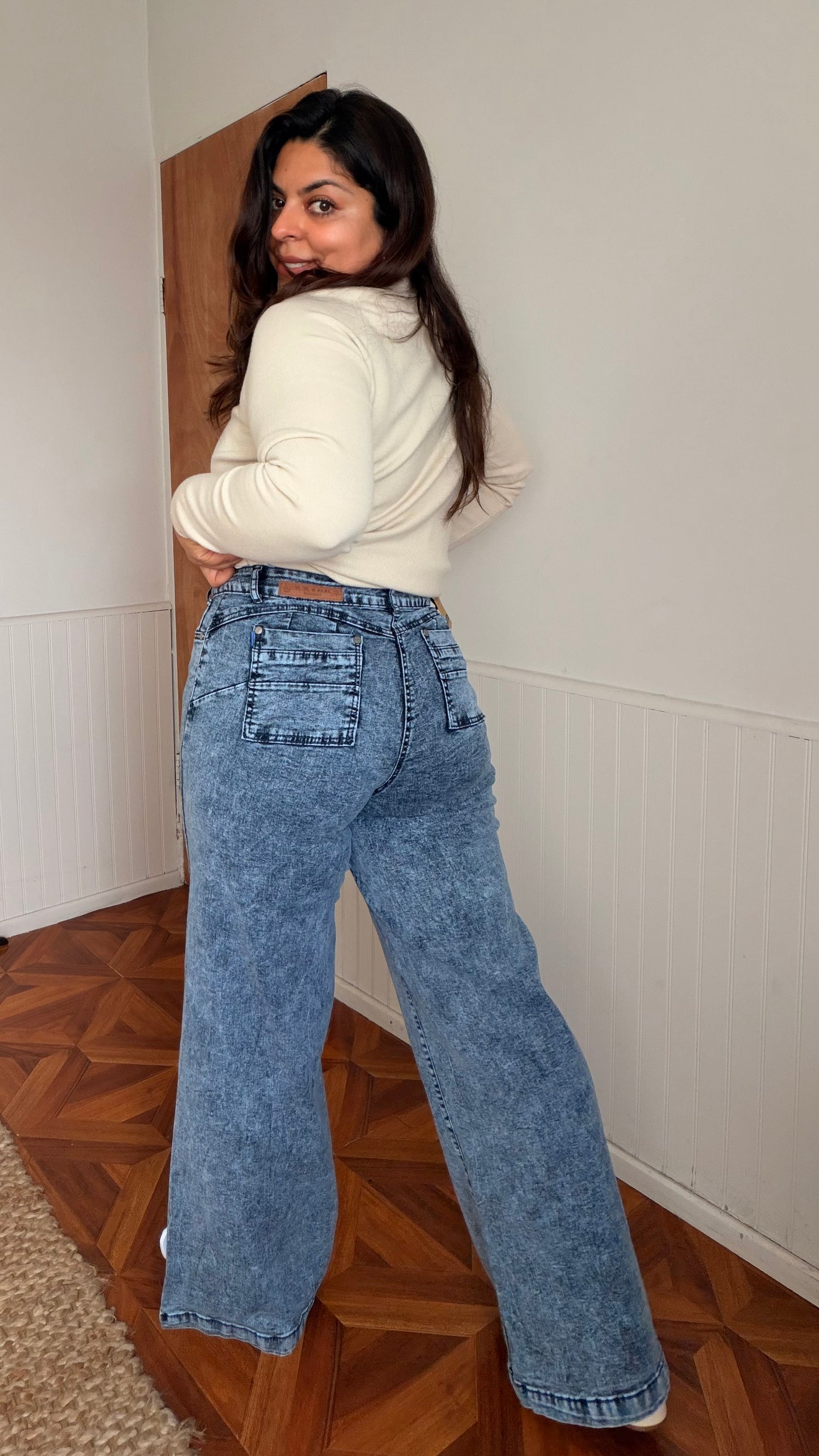 Jeans Jaspeado Palazzo