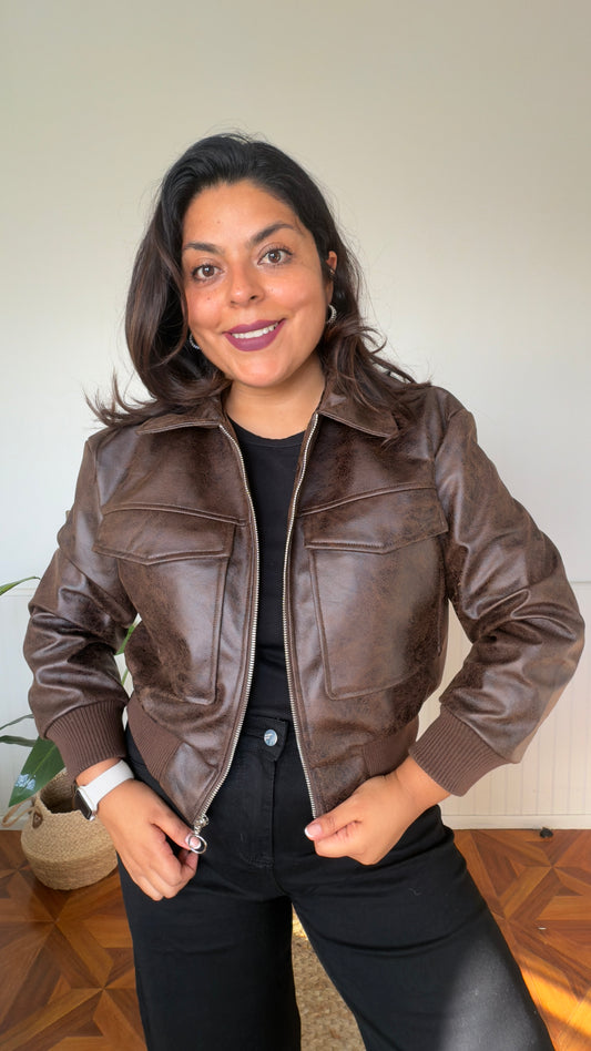 Bomber eco cuero