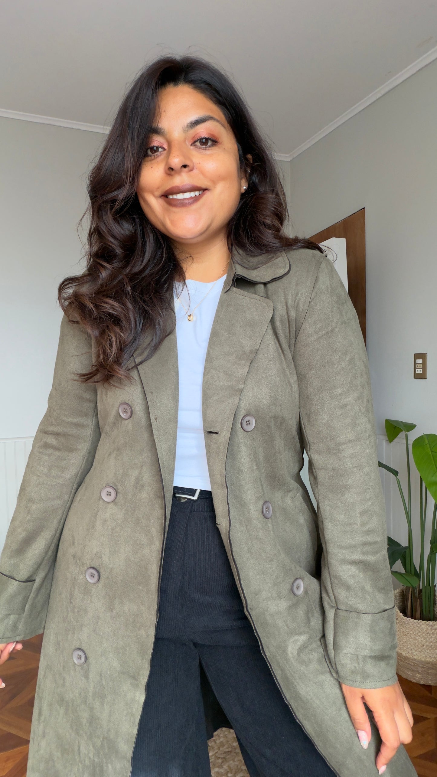 Abrigo de gamuza