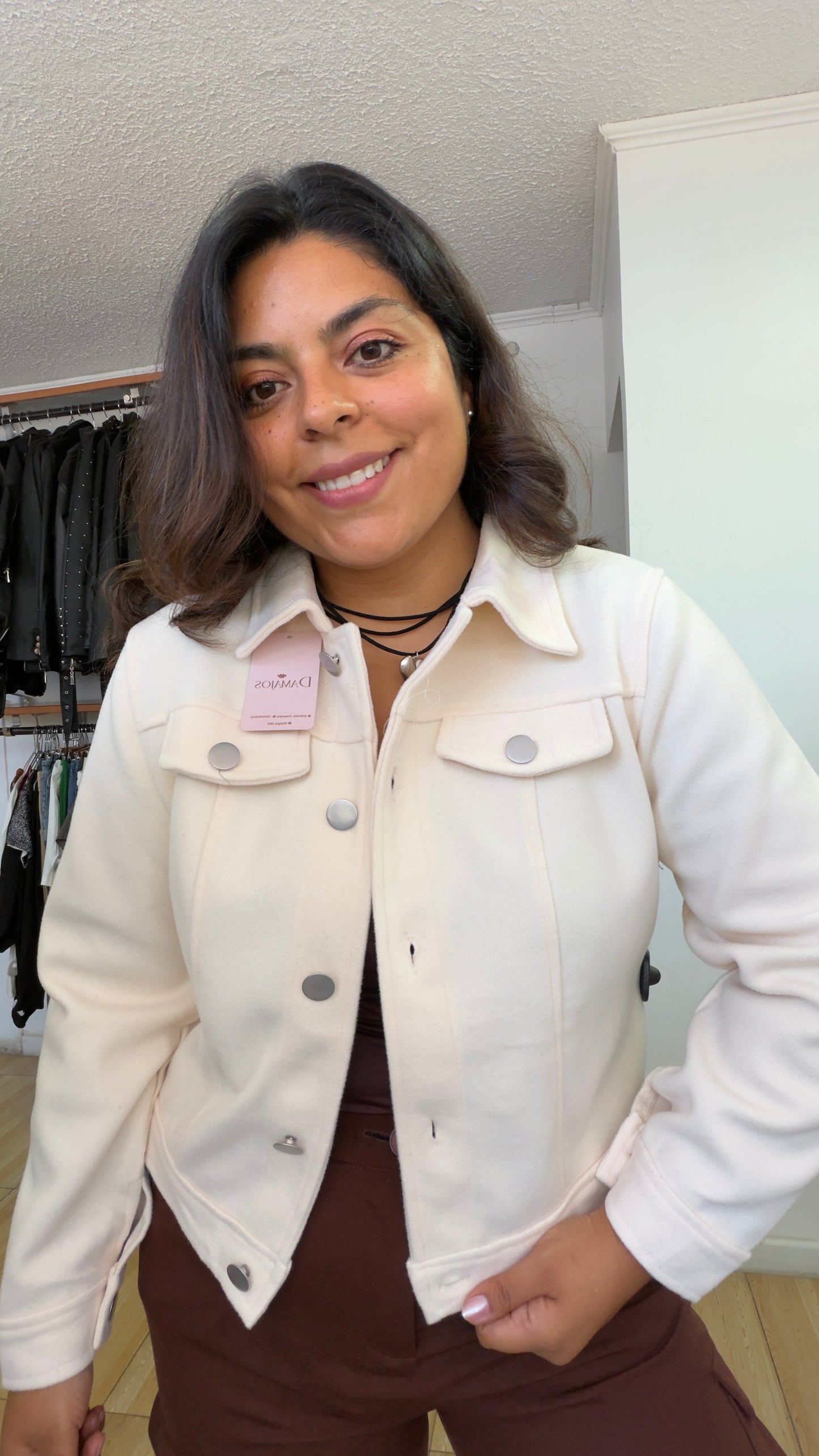 Chaqueta de paño boton