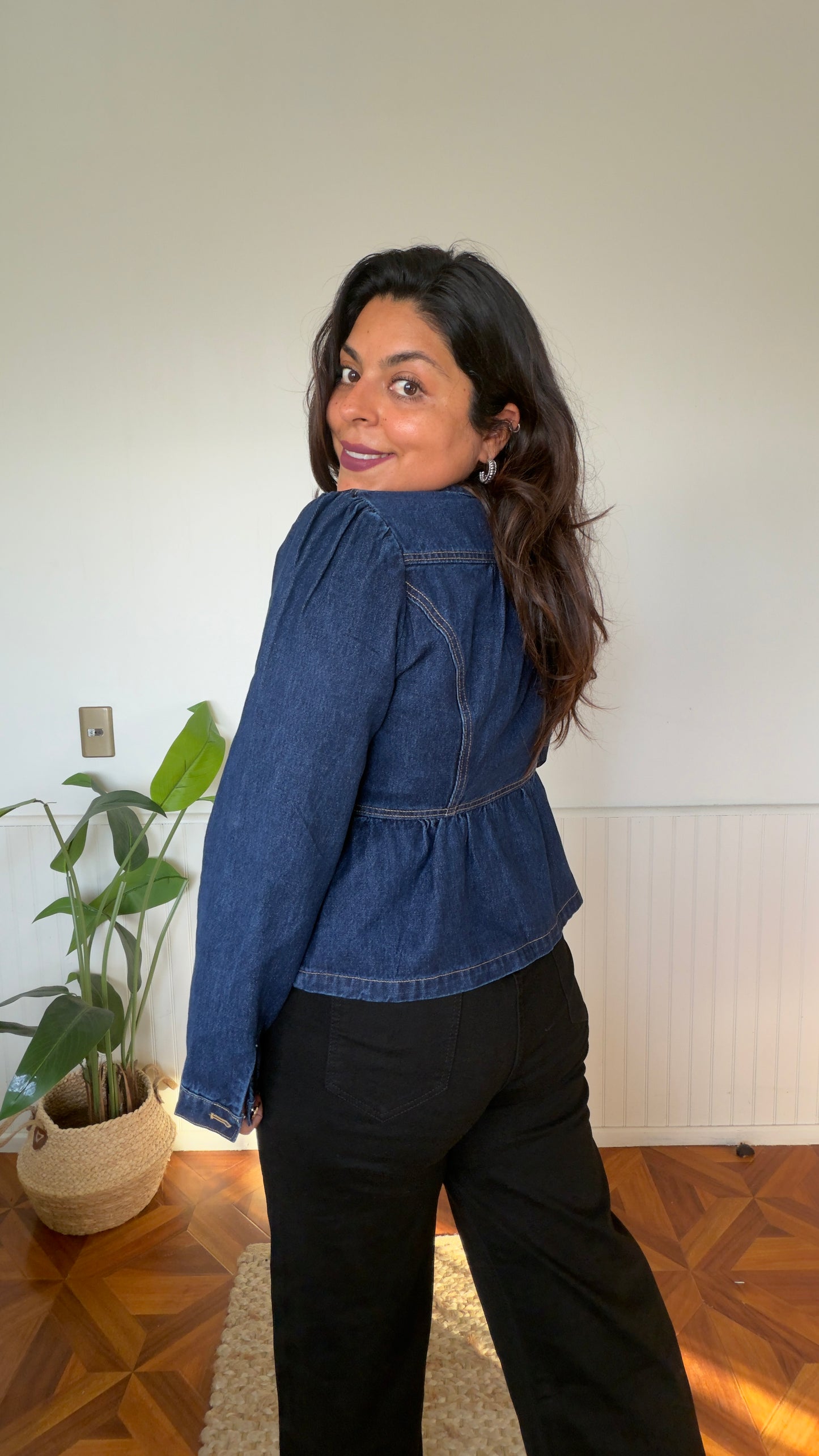 Chaqueta de jeans peplum