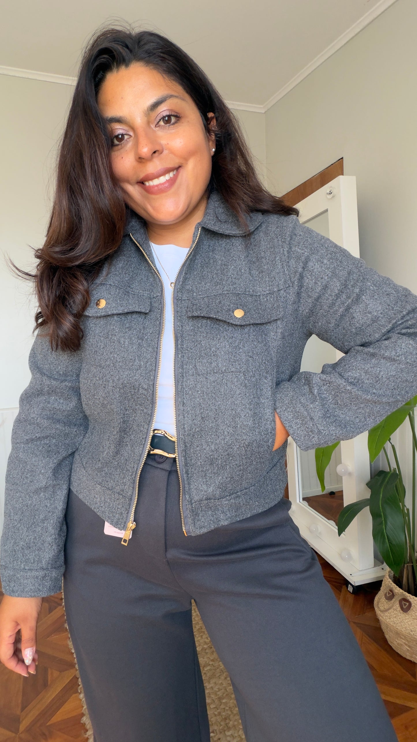 Chaqueta de paño con solapa