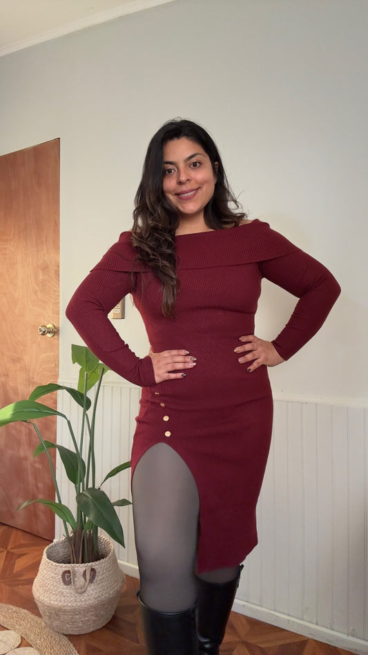Vestido boton dorado