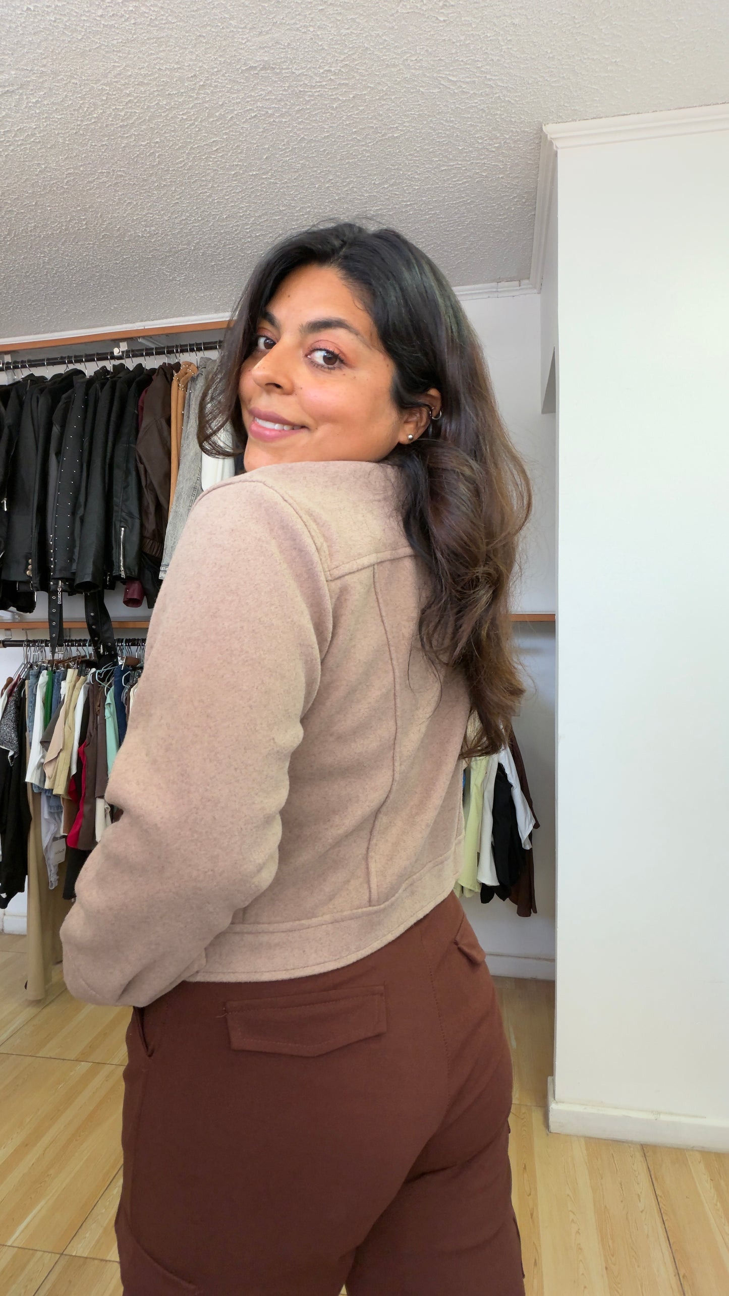Chaqueta de paño boton