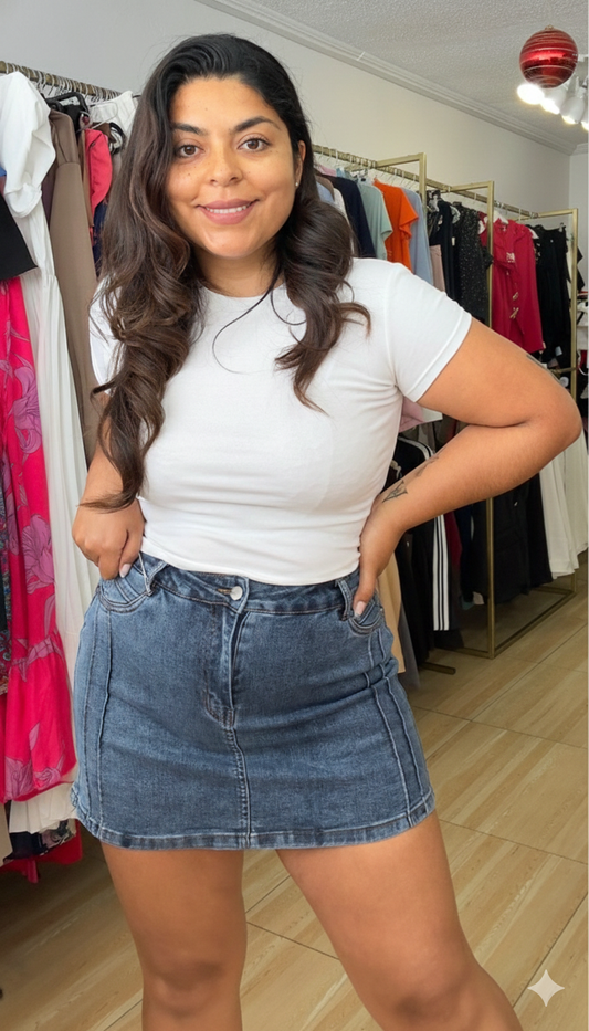 Falda short líneas