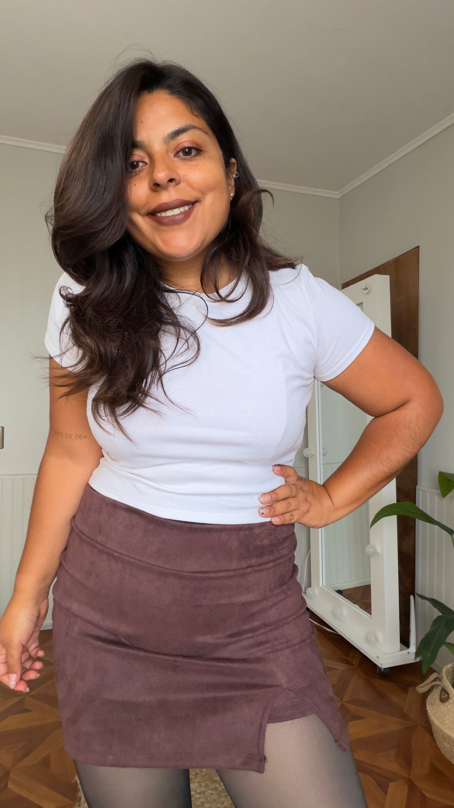 Short falda gamuza