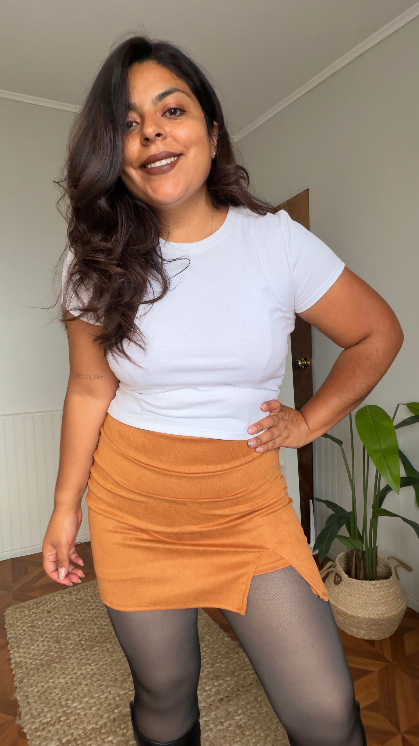 Short falda gamuza