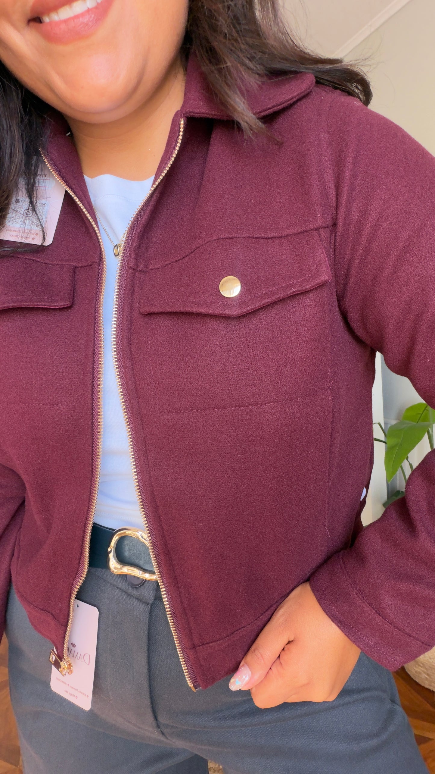Chaqueta de paño con solapa