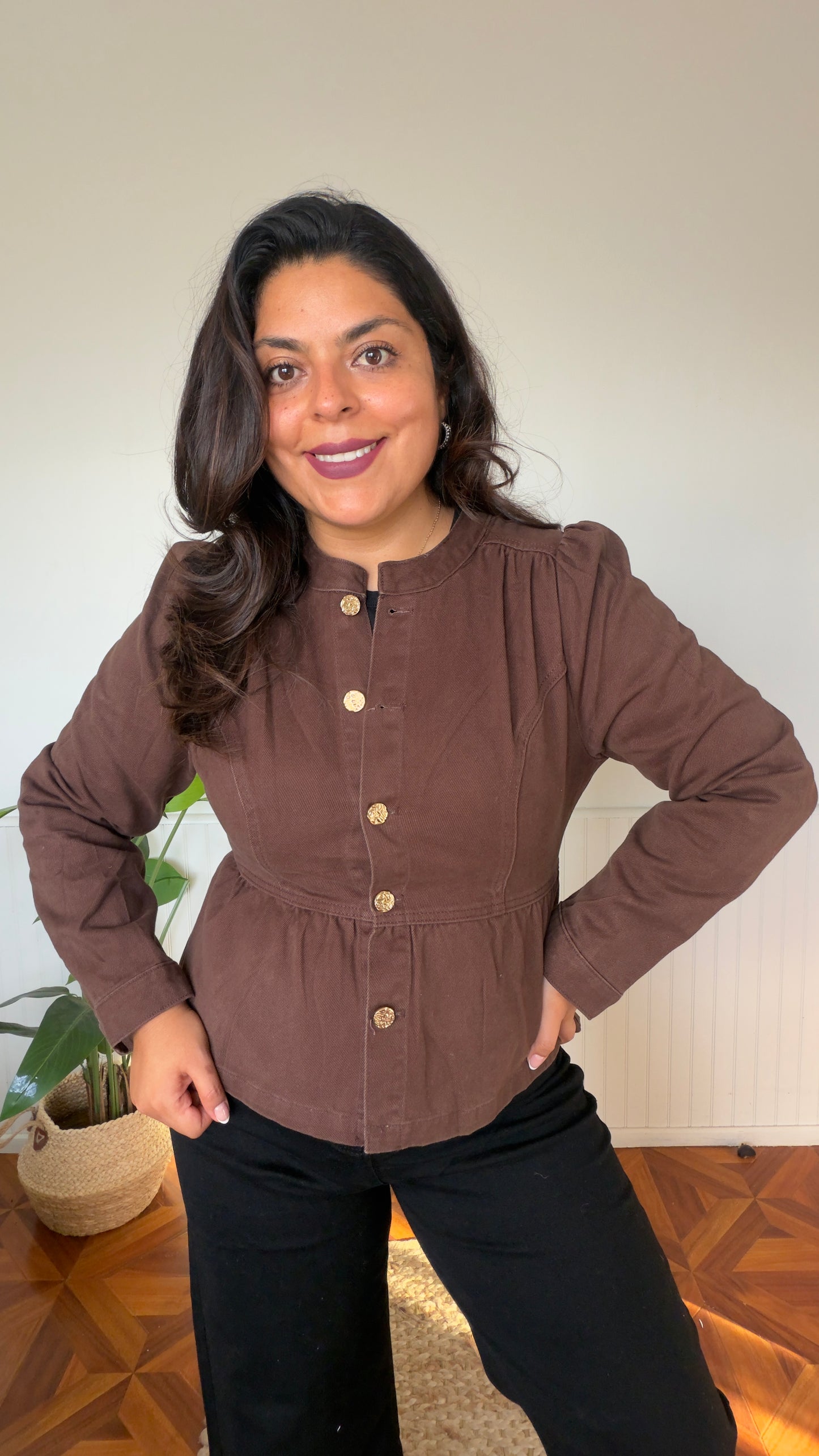 Chaqueta de jeans peplum