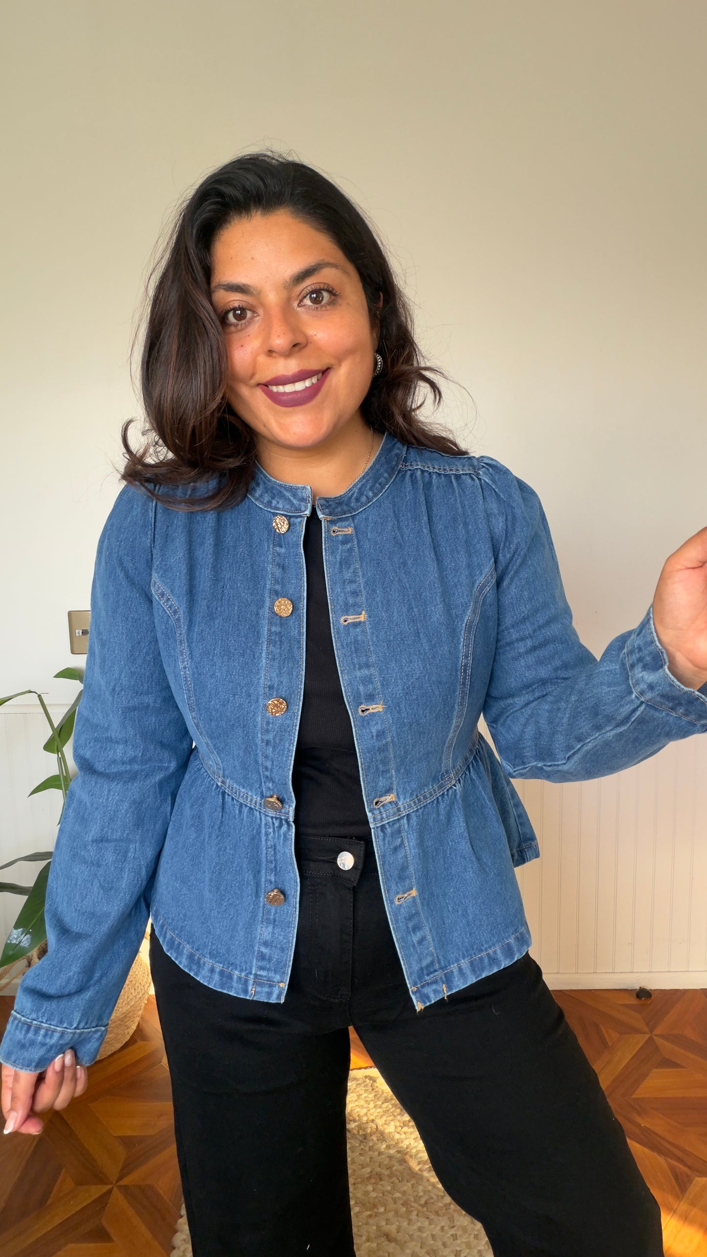 Chaqueta de jeans peplum
